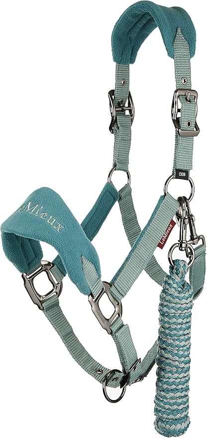 LeMieux Vogue Fleece Headcollar - Halter & Leadrope - Extra Padding, Adjustable at Curb and Poll Strap