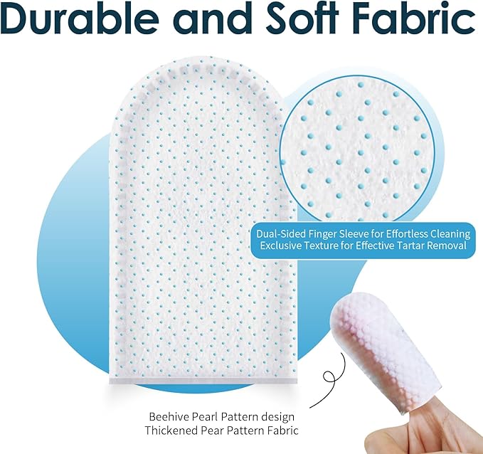 Mooncat Dental Finger Wipes for Dogs & Cats - Easy Teeth Cleaning to Remove Plaque, Tartar & Freshen Bad Breath - Gentle Tooth Wipes for Puppy & Kitten Care - 40 Counts