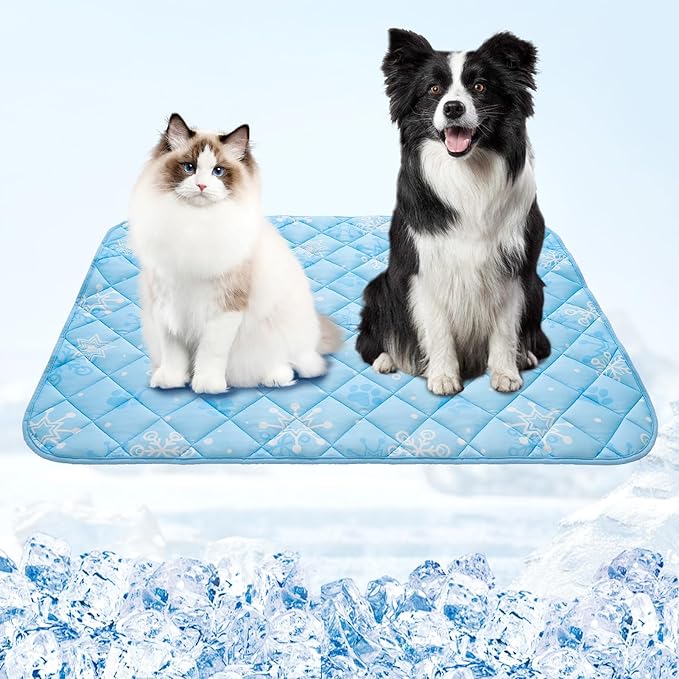 Homimp Dog Cooling Mat,27.5" x 38.5" Thicken Self-Cooling Mat for Dog Large,Internal Waterproof& Endothermic,Washable Pet Ice Cool Pad Blanket,Pet Sleeping Pad for Indoor Outdoor in Summer, Non-Toxic