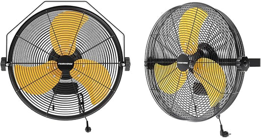 2PCS 18 Inch Wall Fan Pro Series - 4900 CFM 3 Speed High Velocity Industrial Wall Mount Fans for Commercial, Residential, Warehouse, Covered Patio, Shop, Garage, Barn, Gazebo UL Safety Listed