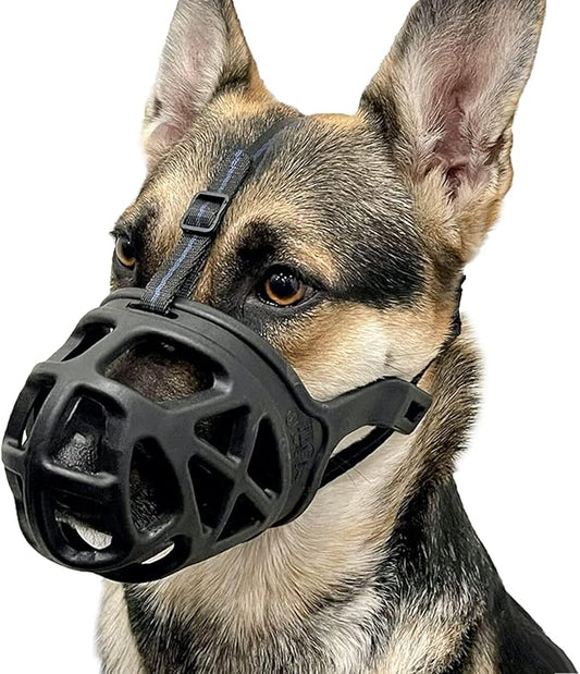 BARKLESS Dog Muzzle, Basket Muzzle for Biting, Chewing and Scavenging, Humane Cage Mouth Cover, Perfect for Grooming and Training Small Aggressive Reactive Dogs (S, Black)