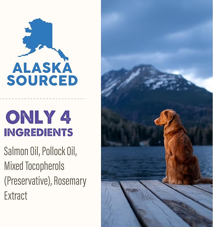 Grizzly Pet Products Omega Health Liquid Omega-3 Supplement for Dogs and Cats, 32 Ounce Bottle