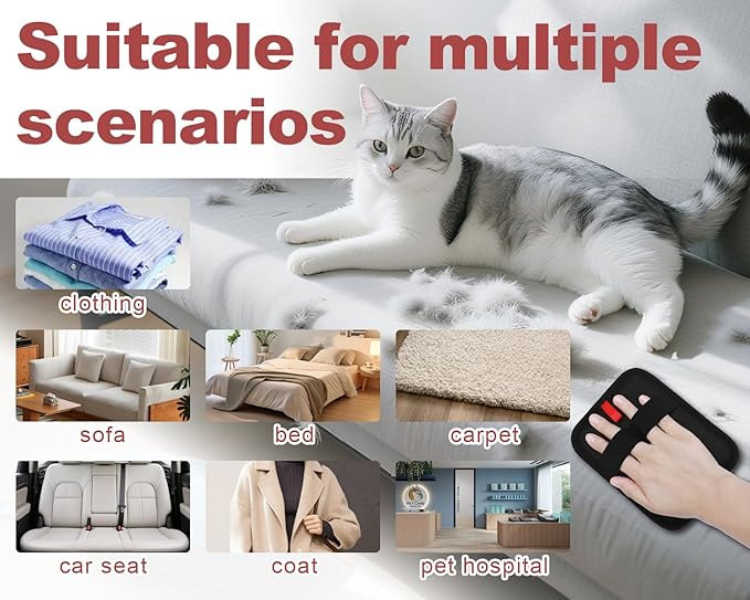 Pet Hair Removal Glove for Dogs & Cats, Newly Upgraded Reusable Electrostatic Pet Hair Gloves, Pet Hair Remover Tool for Clothing, Couch, Carpet, Car Seat (2Pcs)