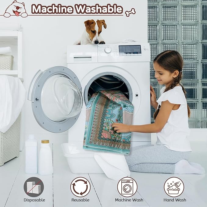 Washable Pee Pads for Dogs, 34"x36" 2 Pack Reusable Puppy Pads Pet Training Pads, Super Absorbent, 100% Waterproof Dog Pee Pads, Whelping, Housebreaking, Incontinence, for Playpen