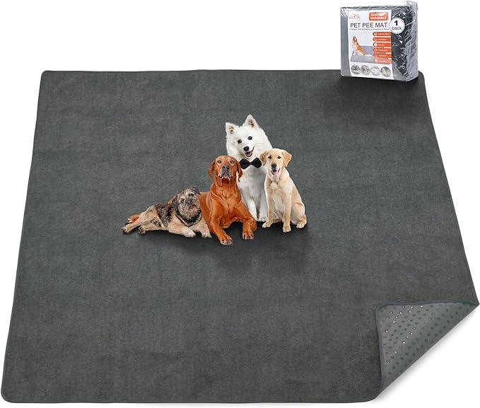 Washable Pee Pads for Dogs, 60x60 Reusable Whelping Pads, Absorb Dog Mats Non-Slip Puppy Training Pads for Whelping, Potty, Training, Playpen, Crate