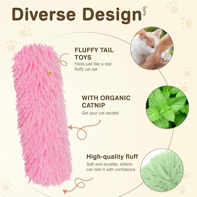 Cat Toys Cat Pillows Toys, 3 Pack Interactive Kicker Catnip Toys, Soft Durable Teething Chew Toy, Promote Exercise for Indoor (Green, Pink, Blue, 1)