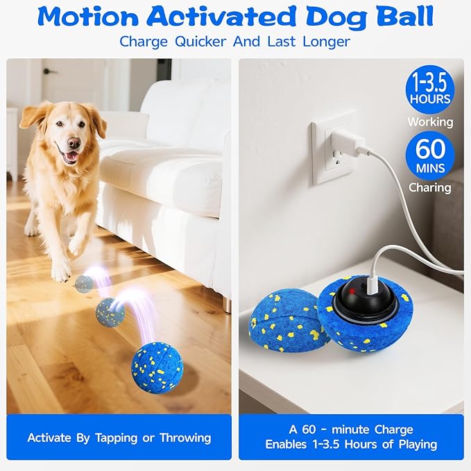 Smart Dog Ball Interactive Dog Toy with Remote Control,Automatic Moving,Bouncing and Rotating 3 Modes,E-TPU Material Aggressive Chewers,IPX7 Waterproof,Rolling Ball for Large Medium Dogs