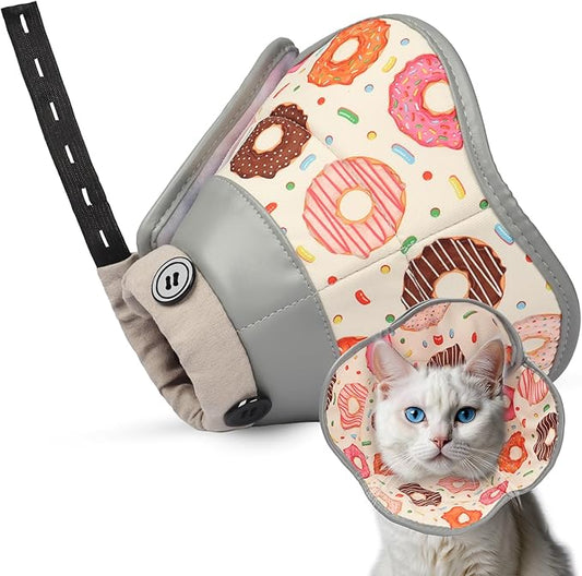 Cat Cone Collar Soft for Wound Healing, Foldable Neck Recovery Cone Anti Licking, Small Adjustable Surgery Cat Head Cone Alternative for Kittens(Size: M)