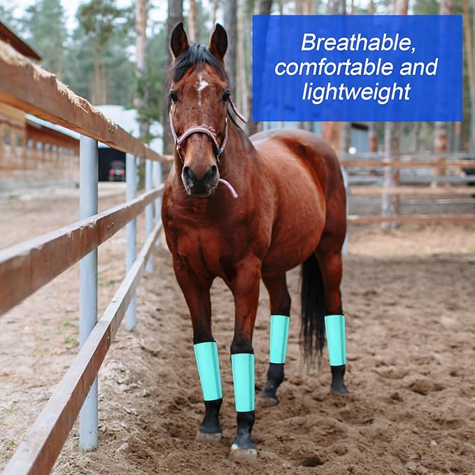 8 Pcs Mesh Fly Boots for Horse Breathable Mesh Horse Boots Protective Horse Leg Wraps Horse Leggings for Preventing Flies and Mosquitoes Bites (Light Pink, Dark Pink)