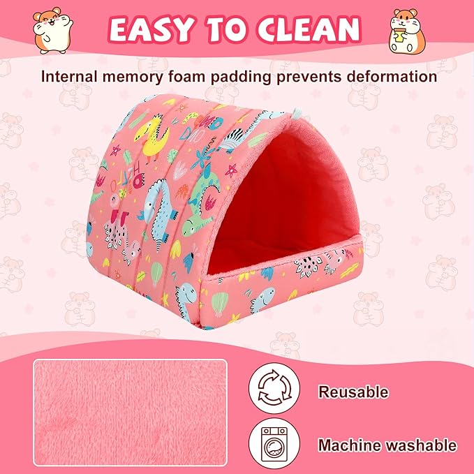UPINS Guinea Pig Bed, Guinea Pig Hideout Washable Small Animal House Cage Accessories for Dwarf Rabbits Chinchillas Hamsters Hedgehogs Ferrets Bearded Dragons and Rats
