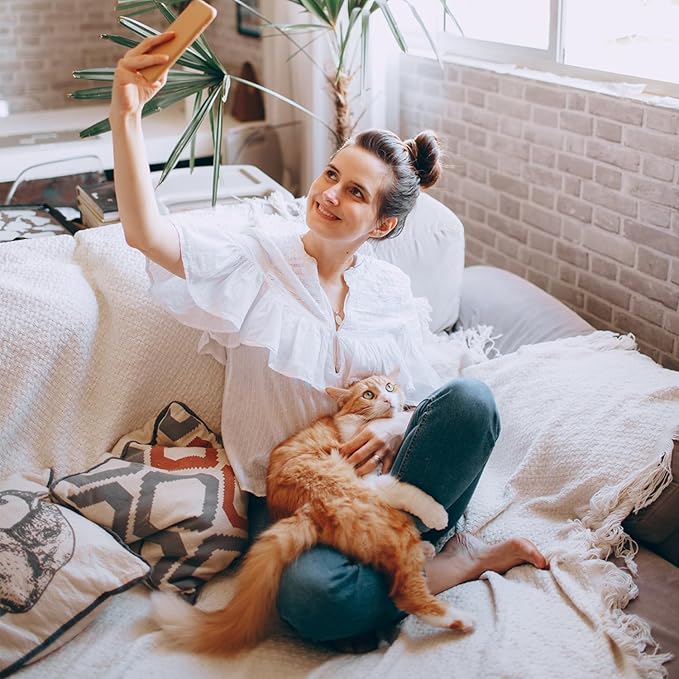 Pet Hair Remover Glove for Furniture, Reusable, 5-Finger, Blue, Dog and Cat Fur Removal Tool for Couch, Lint Clean Glove for Carpet, Bedding, Clothes, Curtain, Pet Bed, Car Seats