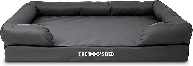 The Dog’s Bed XL Grey 43.5x34, Memory Foam, Pain Relief: Arthritis, Hip & Elbow Dysplasia, Post Surgery, Lameness, Supportive, Calming, Waterproof Washable Cover, Veterinary Approved
