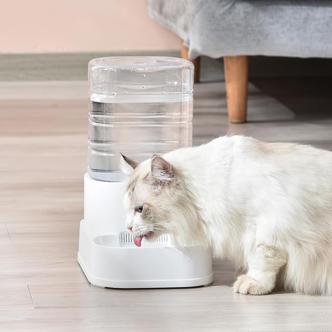 PAWGETHER® Gravity Automatic Pet Water Dispenser with 1 Filter for Cats and Small Dogs 1 Gallon/3.5L Auto Pet Waterer Dog Water Dispenser, Easy to Fill