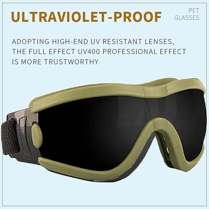 Small Dog Sunglasses with Adjustable Strap UV Protection, Winproof Puppy Sunglasses, Suitable for Dogs Eyes Protection，Soft Dog Goggles
