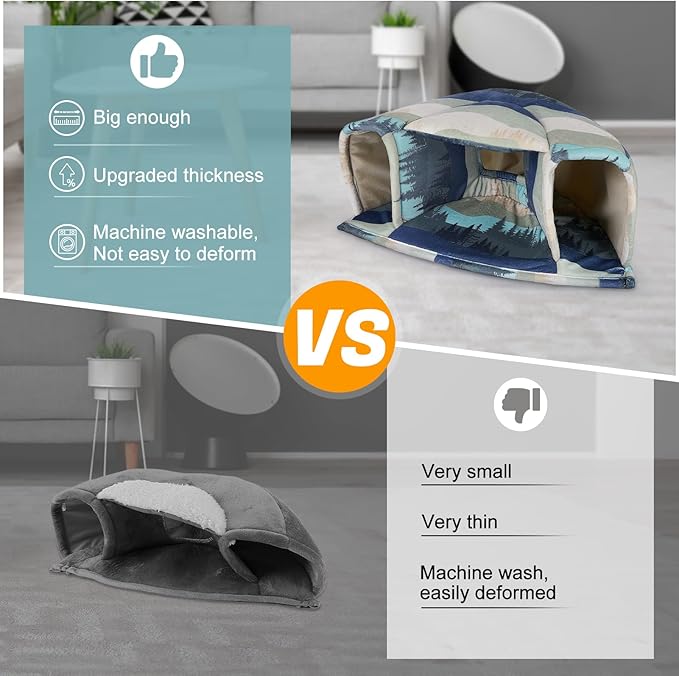 Unicorn Catcher Guinea Pig Hideout Large Guinea Pig Bed Cozy Guinea Pig House Warm Guinea Pig Tunnel Washable Guinea Pig Accessories for Small Pet Hamster/Chinchilla/Bunny