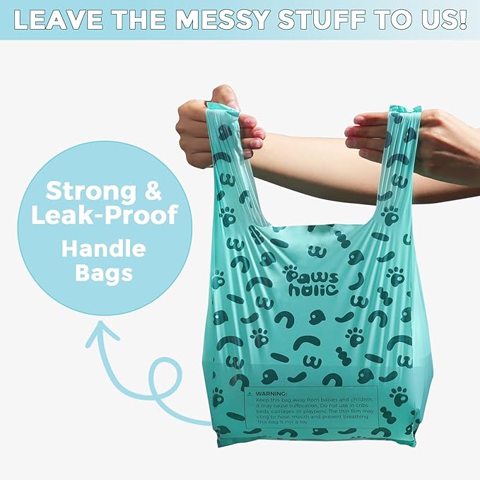 Cat Litter Bags and Dog Poop Bags with Handle, 180 Counts, Cornstarch Based Extra-Thick&100% Leak Proof,Pet Waste Bag for Kitty and Doggie (Lavender Scented)