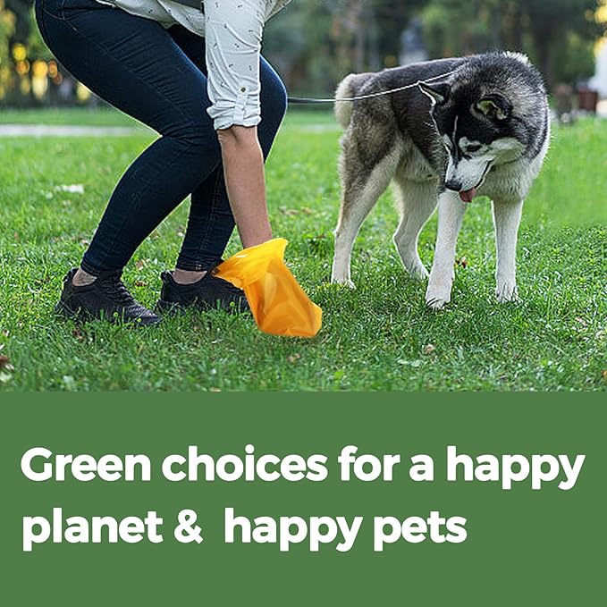 Dog Poop Bags Rolls Cornstarch Based Thickened&100% Leak Proof Dog Waste Bags -120 Count 8 Rolls - Doggie Poop Bag for puppy and Big Dogs(Lavender)