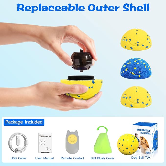 Smart Dog Ball Interactive Dog Toy with Remote Control,Automatic Moving,Bouncing and Rotating 3 Modes,E-TPU Material Aggressive Chewers,IPX7 Waterproof,Rolling Ball for Large Medium Dogs