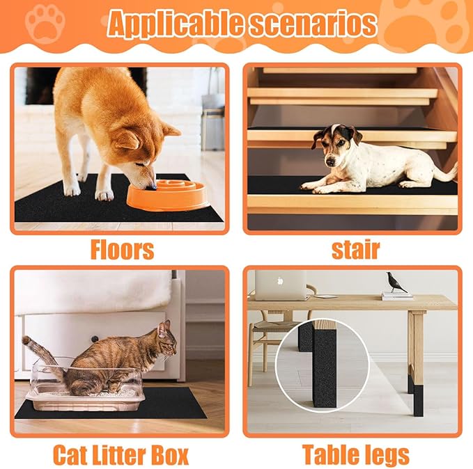 120 Grit Pet Nail Self Adhesive Replacement Emery Paper - Suitable for Small and Dogs with Long Quicks - Scratch Alternatives to Cat and Dog Nail Clippers (10in*13ft, Black, 120 Grit)