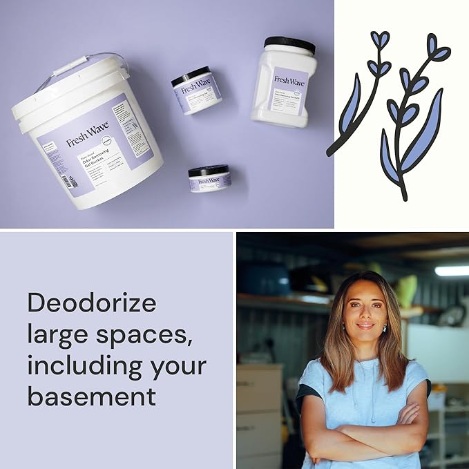 Fresh Wave Odor Removing Gel Bucket, 15.5 lb. (248 oz.) | Lavender Scent Refill | Odor Absorbers for Home | Safer Odor Relief | Natural Plant-Based Odor Eliminator | For Cooking, Trash & Pets