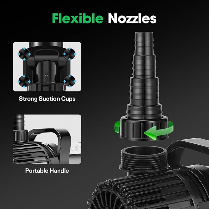 VIVOSUN 3000 GPH Submersible Water Pump with Barrier Bag, 150W Pond Pump, Ultra Quiet Aquarium Pump with 15FT. Lift Height for Pond, Waterfall, Fish Tank, Statuary, Hydroponic