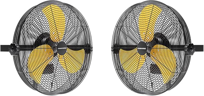 2PCS 14 Inch Wall Fan Pro Series - Waterproof Motor High Velocity Wall Mount Fans for Commercial, Residential, Warehouse, Covered Patio, Shop, Garage, Barn 3 Speed 3000 CFM UL Safety Listed