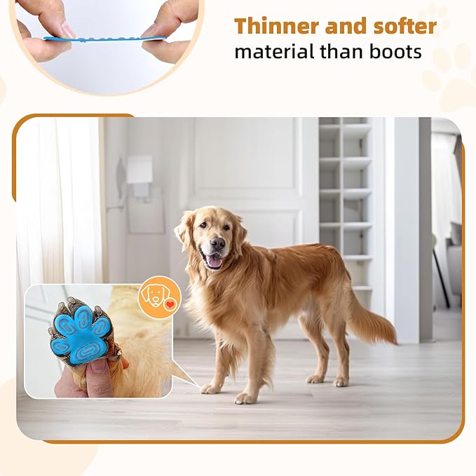 Non-Slip Dog Paw Protector Pads for Senior Dogs, Dog Paw Adhesive Pads on Hardwood Floor,Senior Pets Essentials with Strong Traction,Puppy Grippers,Blue,12 Sets 48 pc L