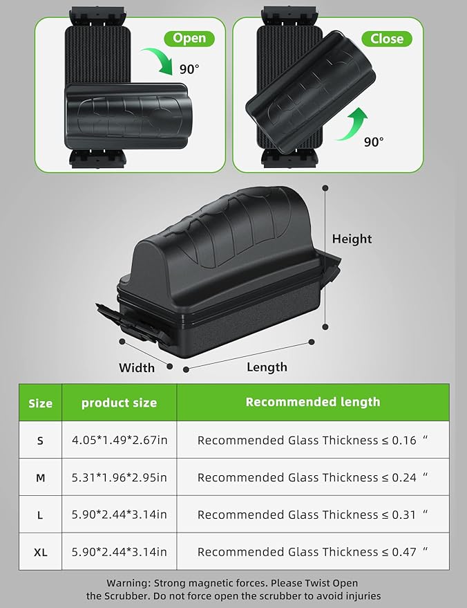 Jasonwell Magnetic Aquarium Fish Tank Cleaner Magnet Scraper for Glass Aquariums Cleaning Tools Scrubber Floating Brush (M)