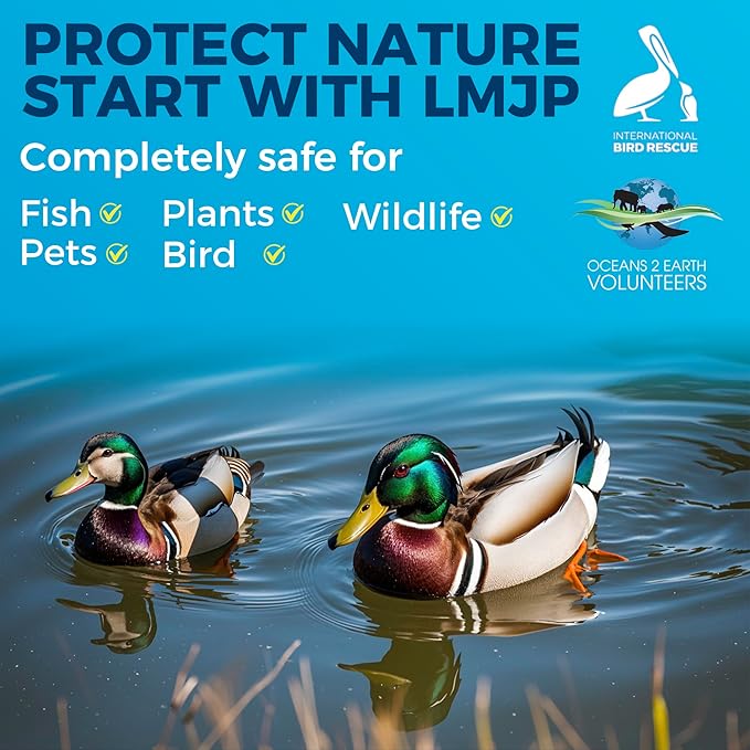 Pond Clarifier Treatment – 12 Packets Natural Pond Water Clear for Outdoor Lakes – Beneficial Enzymes to Improve Water Clarity & Eliminate Odor – Treats Up to 144000 Sq Ft