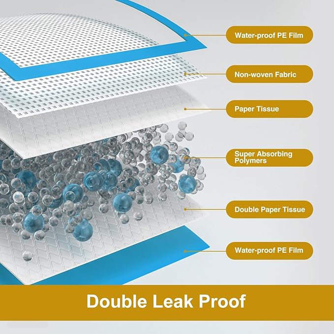 Gardner Pet Ultra Absorbent Thicker Dog Pee Pads Extra Large XL 28"x34" Leak-Proof Odor-Control Blue Puppy Training Pads Full Edge-Wrapping Pad for Dogs Dogs, Puppies, Doggie, Cats, Rabbits - 30 Ct