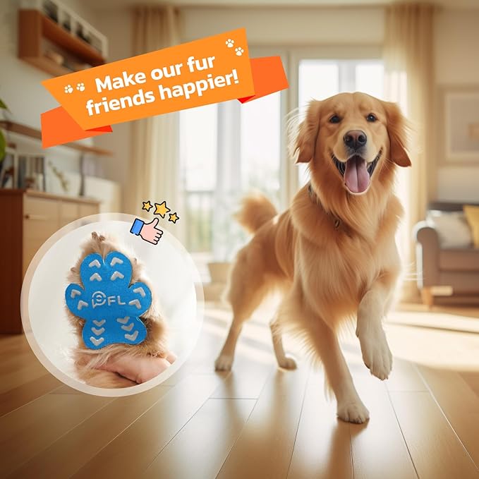 Non-Slip Paw Protector Pads for Senior Dogs, Anti-Slip Rubber Traction Stickers, Blue, 48pcs, L (21-40lbs)