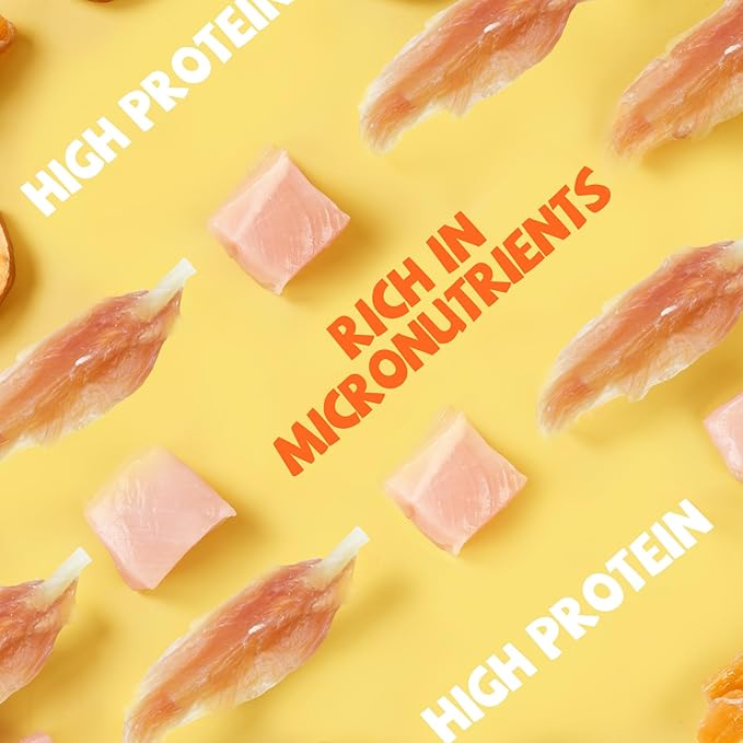 Dog Treats Chicken Tender Wrapped Cod Sticks, Rawhide-Free High Protein Dog Jerky Soft Chews, Healthy Training Snacks for Small Medium Large Dogs, 9-10 Counts, 10.6 oz