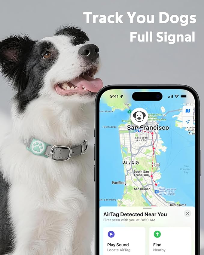 IP68 Waterpoof Dog Airtag Holder, Stretchy Silicone Full Body Covered Apple Air Tag Holder for Dog Cat Collar Fit All Width Collar (Green/Rose, 2 Pack)