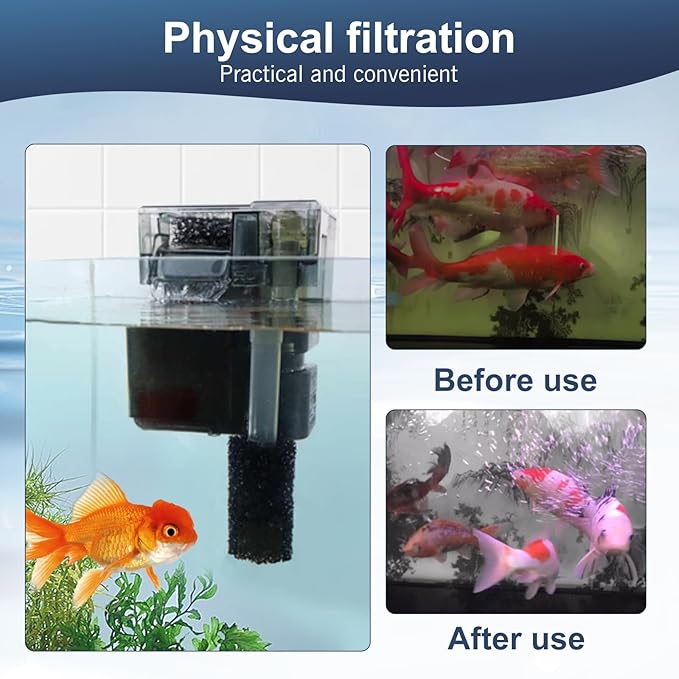 UNEAK 2-Pack Large Premium Pre Filter Sponge Aquarium Intake High-Porosity Foam Roll Fish Tank Shrimp Beta Baby Fish Replacement Foam Cover Filtration Freshwater Saltwater 5-20 Gallons Easy to Clean