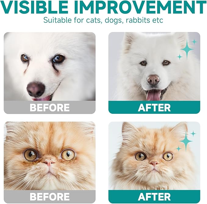 Pet Eyes Wipes for Dogs & Cats, Gentle Remove Tear Stain, Eye Debris, Discharge, Mucus Secretions Grooming Deodorizing Wipes, Non-irritating Ingredients with Aloe & Coconut Oil -150pcs