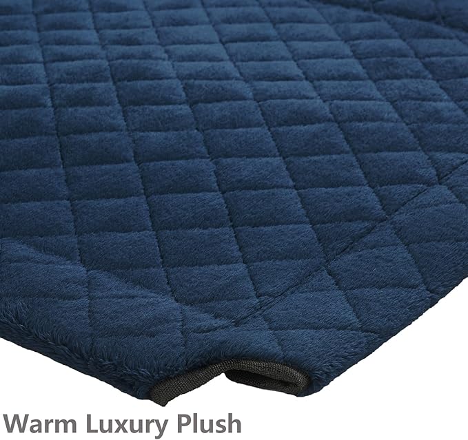 Veehoo Soft Plush Elevated Dog Bed, Raised Dog Beds with Heavy Duty Frame, Non-Slip Silicon Feet, Washable & Breathable Pet Cot for Indoor or Outdoor Use, 47" x 29", Navy Blue, CWC2432A