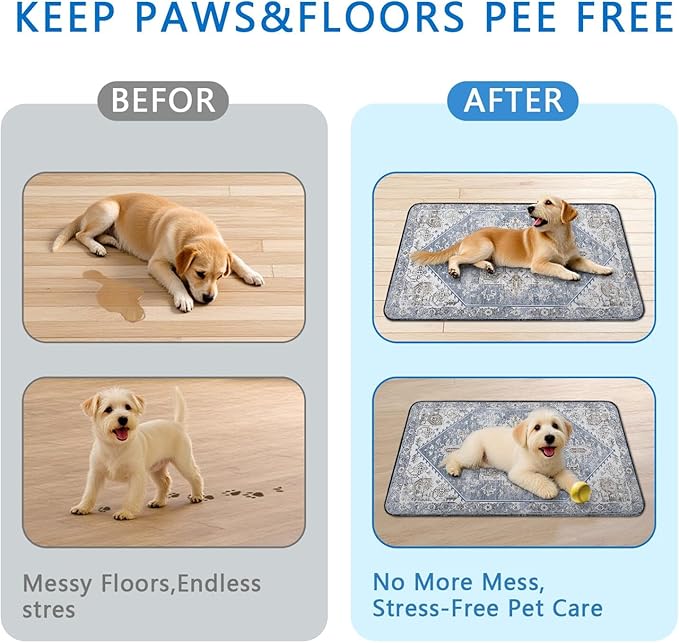 Washable Pee Pads for Dogs 2 Pack, Absorbent Reusable Puppy Pads Waterproof, Leakproof & Non-Slip Whelping Pad, Potty Training Pads for Dogs Playpen Mat 24x36