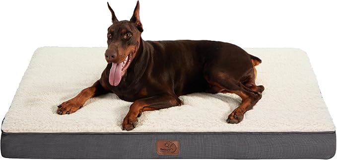 Bedsure XXL Dog Bed for Large Dogs - Orthopedic Flat Giant Pet Beds with Removable Washable Cover, Jumbo Egg Crate Foam Mat, Suitable for Pet Up to 150 lbs