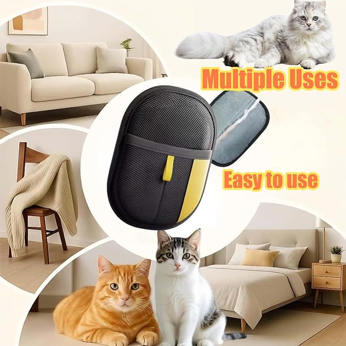 Pet Hair Removal Glove,Kivori Pet Grooming Gloves,Cat Grooming for Hair Removal,Versatile Reusable Pet Hair Remover Glove