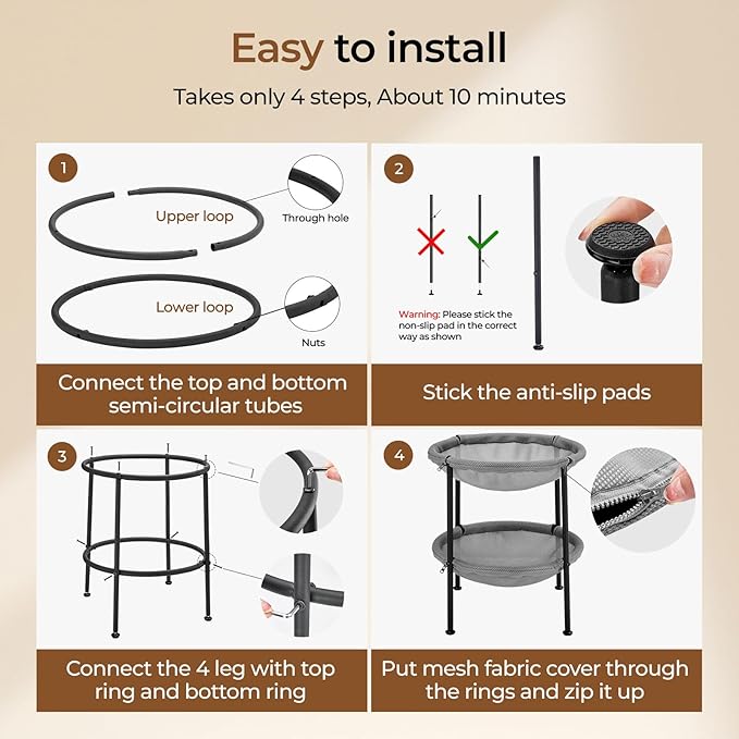 Double Cat Hammock Bed，Elevated and Raised Cat Beds for Indoor and Large Cats