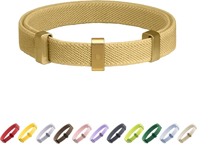 Safety Cat Collar - U.S. IDA Gold Awarding Design, Stretch Elastic Quick Release, Non Breakaway - Light Weight for Kitten, Neck Fit 5.9'-11.8' for All Small Large Cat,S(Gold Champagne)