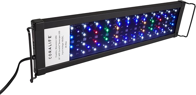 Coralife Fish Tank Aquarium Seascape WiFi/Bluetooth Smart LED Light Fixture, 18-24"