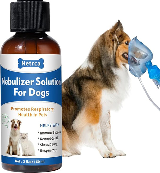Natural Nebulizer Solution – Promotes Respiratory Health for Dogs & Cats – Immune Support | Sinus, Allergies & Kennel Cough Relief | Gentle Herbal Formula, 60ml