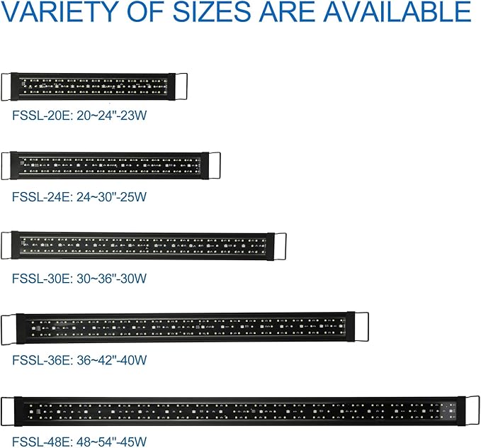 OYO WATER Aquarium LED Light 36"-38-44" with Timer, 24/7 Cycle, 5 Dimmable Brightness, Sunrise/Sunset Simulation for 10/20/30/55 Gallon Fish Tank