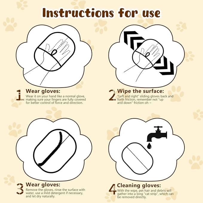 Pet Hair Removal Gloves, Pet Hair Remover Electrostatic Gloves for Cats & Dogs, Washable and Reusable Cat Hair Remover for Cat Beds, Bed Sheets, Sofas, Clothes, Carpets, Curtains (3pcs)