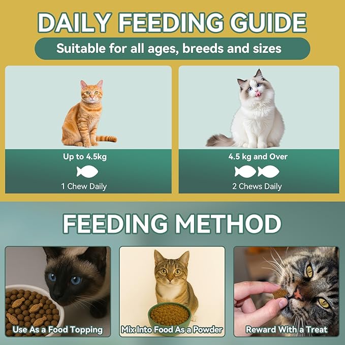 Natural Flea Treatment for Cats Chewables, 200 Soft Treats Flea and Tick Prevention for Cats, Oral Flea Supplement for Kitten Cat, Cat Flea and Tick Treatment, Skin & Coat Support - All Breeds & Ages