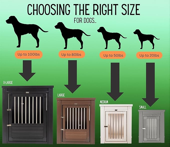 New Age Pet ECOFLEX Dog Crate End Table - Durable Wood-Plastic Composite with Stainless Steel Latch, Easy Assembly, Ideal for Dogs Up to 80lbs, Russet Brown, Large Size