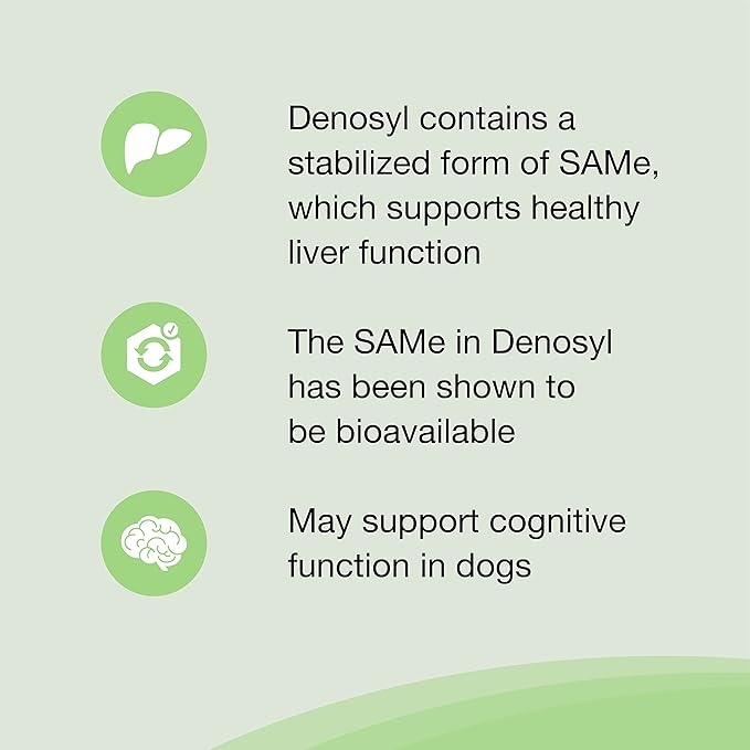 Nutramax Laboratories Denosyl Liver and Brain Health Supplement for Large Dogs, With S-Adenosylmethionine (SAMe), 30 Tablets