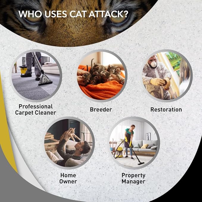 Odorcide Cat Attack Concentrate Odor Eliminator - Cat Odor Eliminator for Strong Odor - Cat Urine Odor Eliminator for Carpet & Upholstery - Cat Urine Remover for Home - Litter Box Odor Eliminator - 128 oz