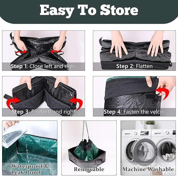 Travel Litter Box for Cats, Foldable Portable Litter Box, Leak Proof Cat Travel Carrier with Kitty Litter Scoop Bowl, Collapsible Waterproof Odor Free Easy Carrier for Car Outdoor